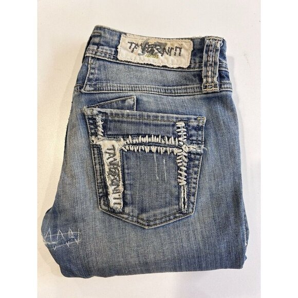 Taverniti SO Jeans Womens 27 Low Rise Distressed Embroidered Skinny Denim Pants - Picture 16 of 16